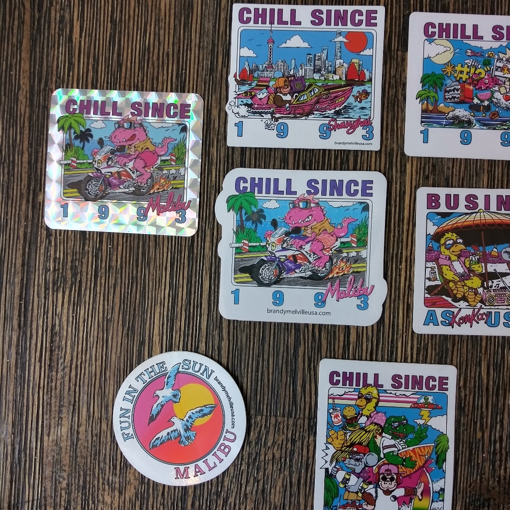 13 pc Brandy Melville Sticker Collection CHILL - Picture 3 of 6